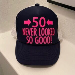 Navy and Pink Graphic Women's Hat